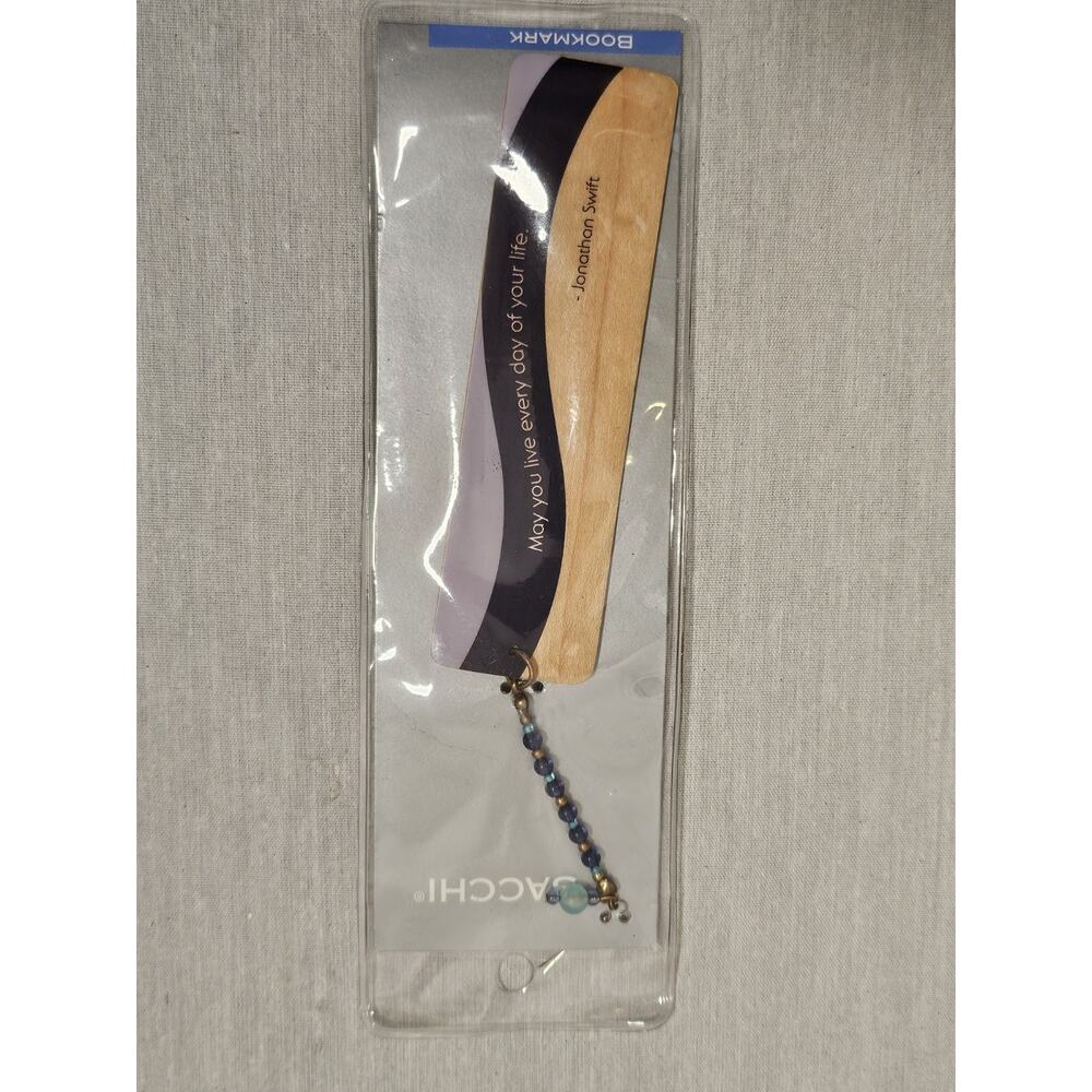 Sacchi Purple Wood Grain Inspirational Bookmark with Tassel - New